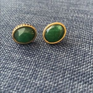 Lucky Brand Green and Gold Stud Earrings